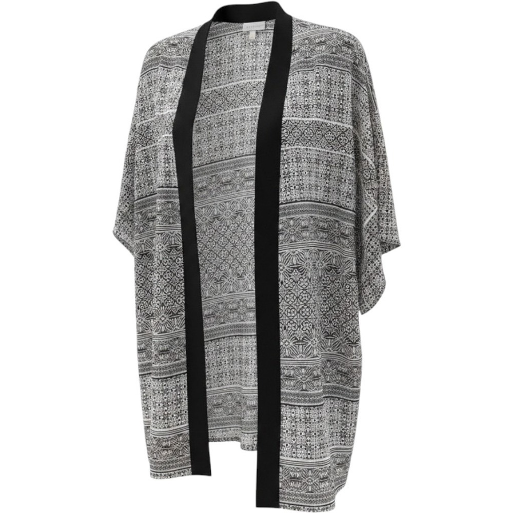 Kona Sol small/med. black/white kimono style swimsuit cover up‎ open front